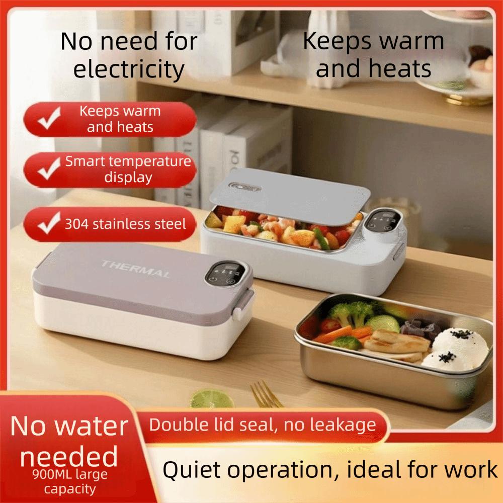 Rechargeable Food Warmer 900ml Capacity Electric Heated Lunch Box Hot Meal Container  Travel
