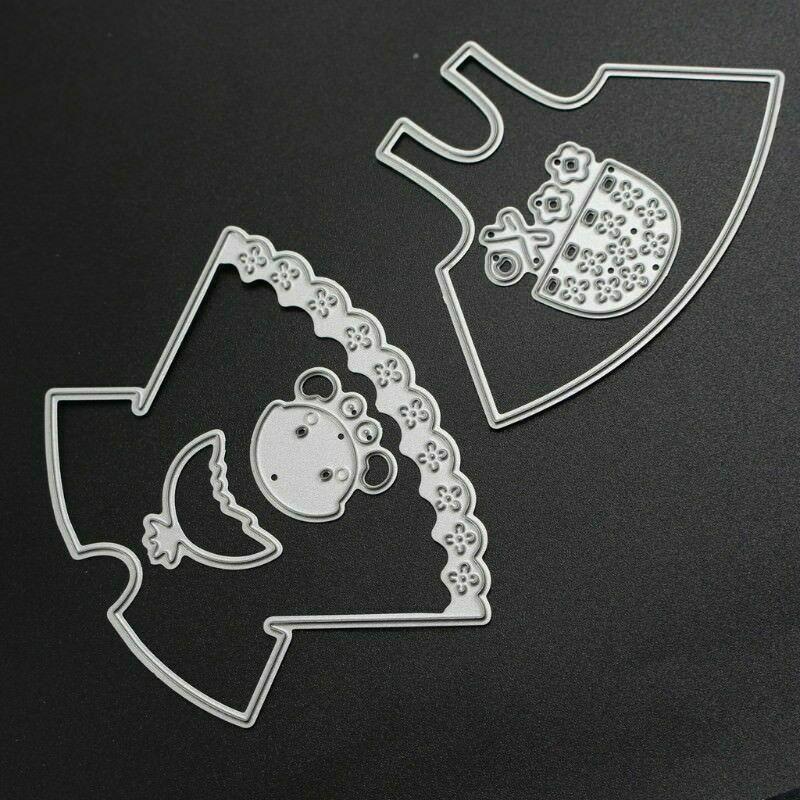 Matrice de tăiere șorț pentru bebeluși Șablon de metal DIY Scrapbooking Album Carte de hârtie în relief Artizanat Die Decupat haine