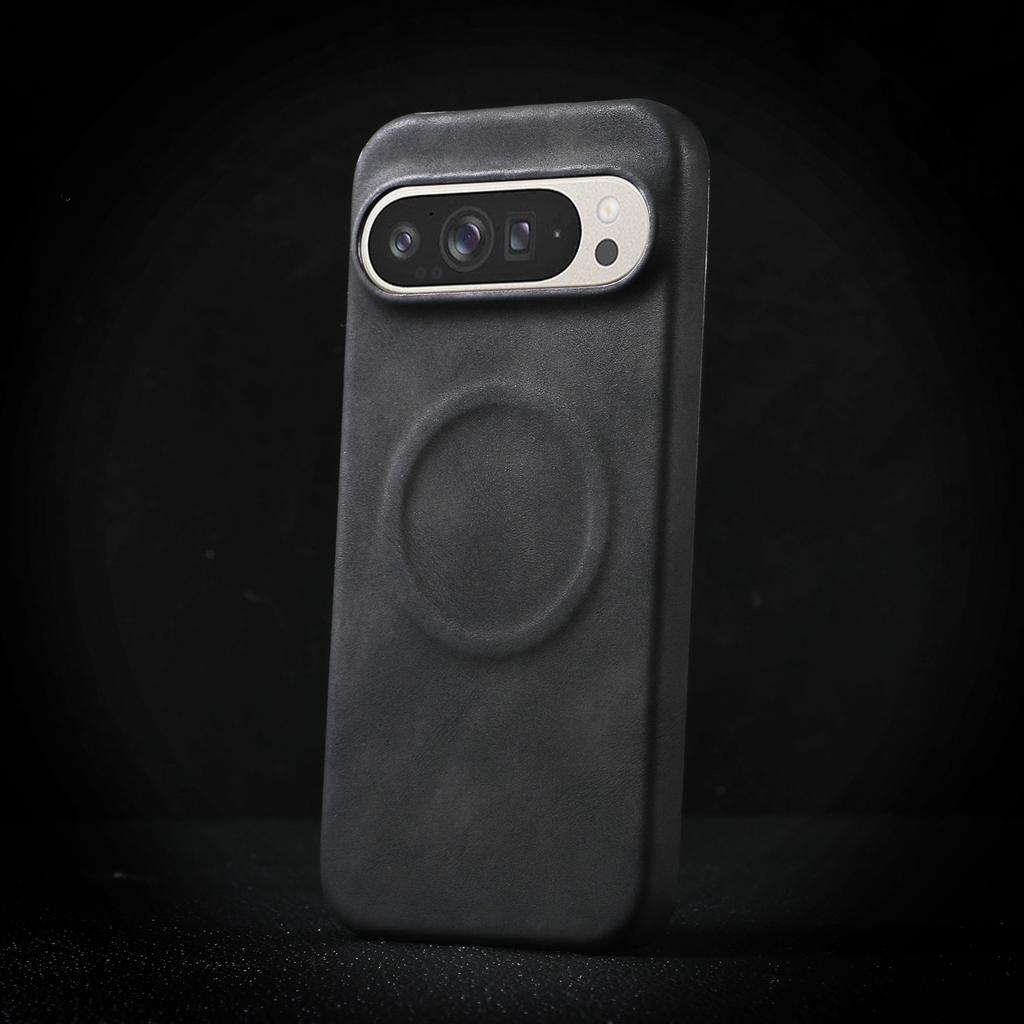 Business Sheepskin Leather For Magsafe Magnetic Case For Google Pixel 10 9 Pro XL 8 8Pro 7 7Pro 8 7A Wireless Charge Matte Cover