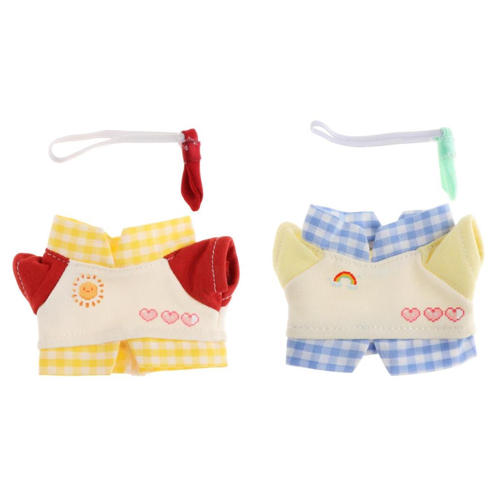 Plush Doll Pullover Top DIY Clothing for Kids Birthday Gift Fashion Photo Props Costumes Make Your Own Dolls with Tie for 17cm