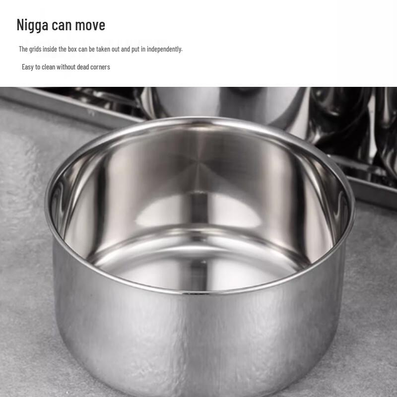 Yingbai Stainless Steel 6-Compartment Seasoning Box Set