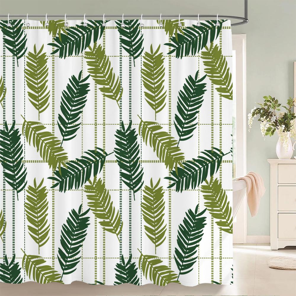 Modern Tree Shower Curtain, Forest and Tree Leaves Bathroom Decorative Shower Curtain, Waterproof Shower Curtain with Hooks