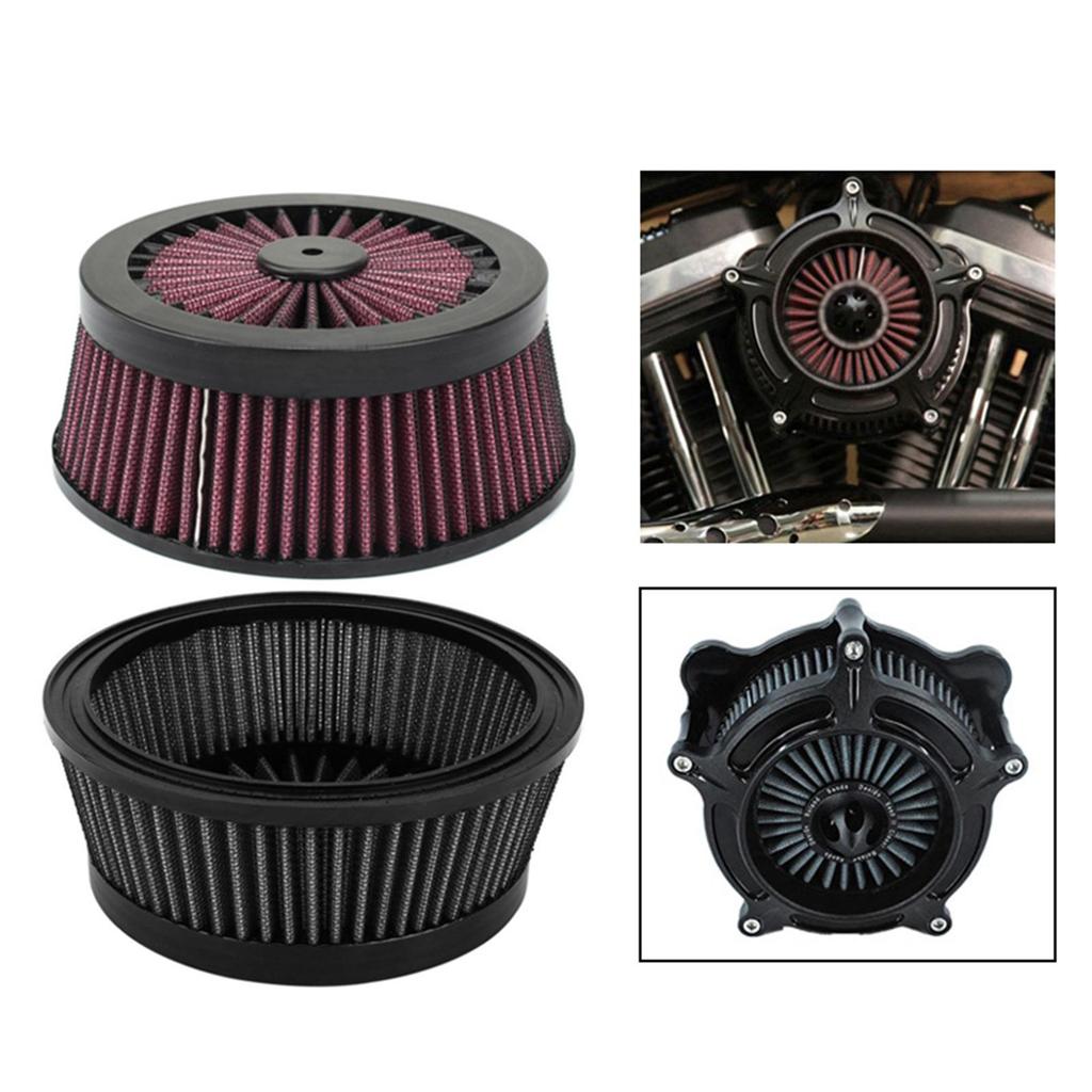 Replacement Motorcycle Air Cleaner Filter Round Tall Aluminum Filter Element for Harley Touring FXDLS Softail Trike