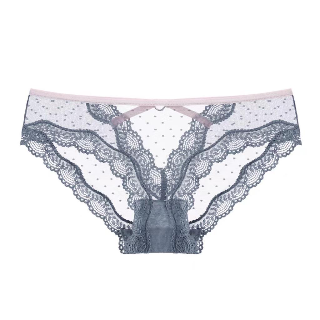 Wildness Sexy Lace Tanga Panties for Women, Low Waist Hollow Out Cross-Back Breathable Underwear