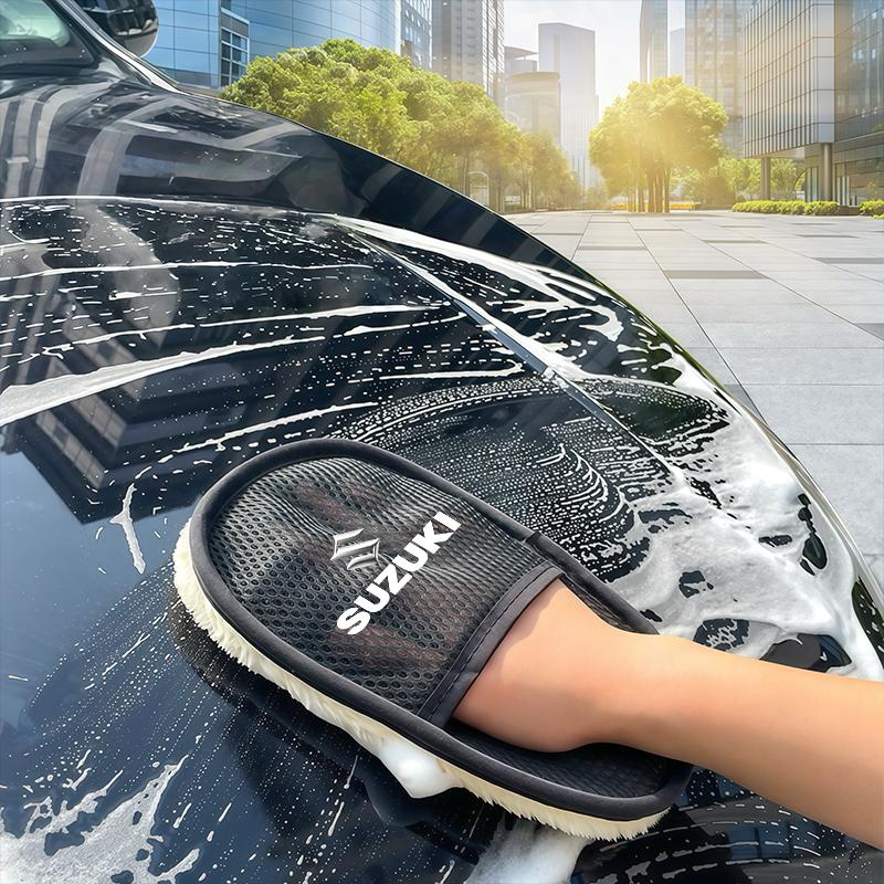 Car Cleaning Gloves Wool Polishing Car Wash Tools Soft Brush For Suzuki Jimny Samurai Vitara Swift Baleno SX4 Ignis Splash DZire