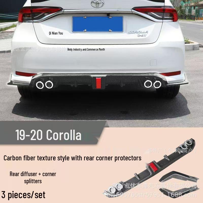 19 Corolla Rear Lip Spoiler & Bumper Anti-collision Kit for Hybrid Modification