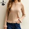 Women's Fashion Casual Fall Winter Solid Color Print Long Sleeve O-Neck Sweaters