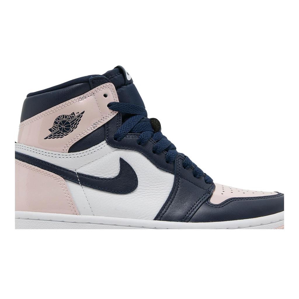 Womens Air Jordan 1 Retro High OG SE 'Bubble Gum' (women's sizes) Atmosphere / White / Laser Pink / Obsidian Vintage Basketball Shoes DD9335 641