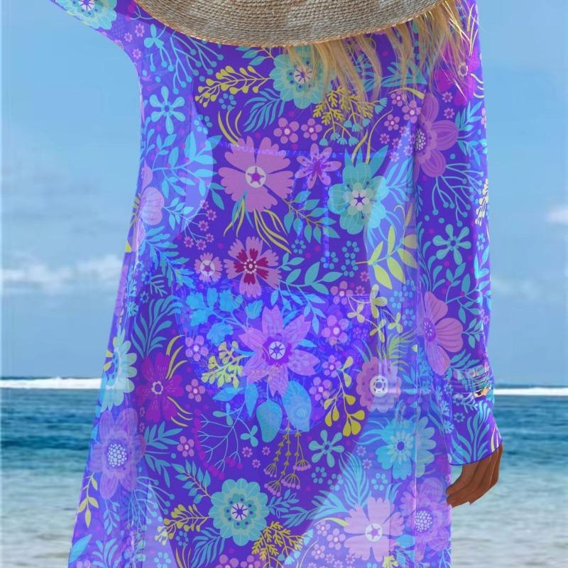 Three-piece Swimsuit with Sunscreen Cover, Trendy Beach Swimsuit Three-piece Set