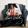 Coperta in Flanella con Stampa Ritratto Firma di Famoso Cantante Rock Morbida Coperta in Peluche per Divano Letto Arredamento Casa