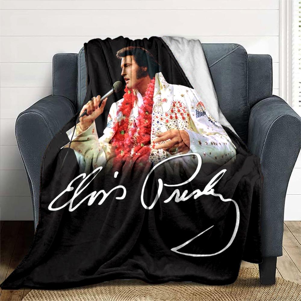 Coperta in Flanella con Stampa Ritratto Firma di Famoso Cantante Rock Morbida Coperta in Peluche per Divano Letto Arredamento Casa