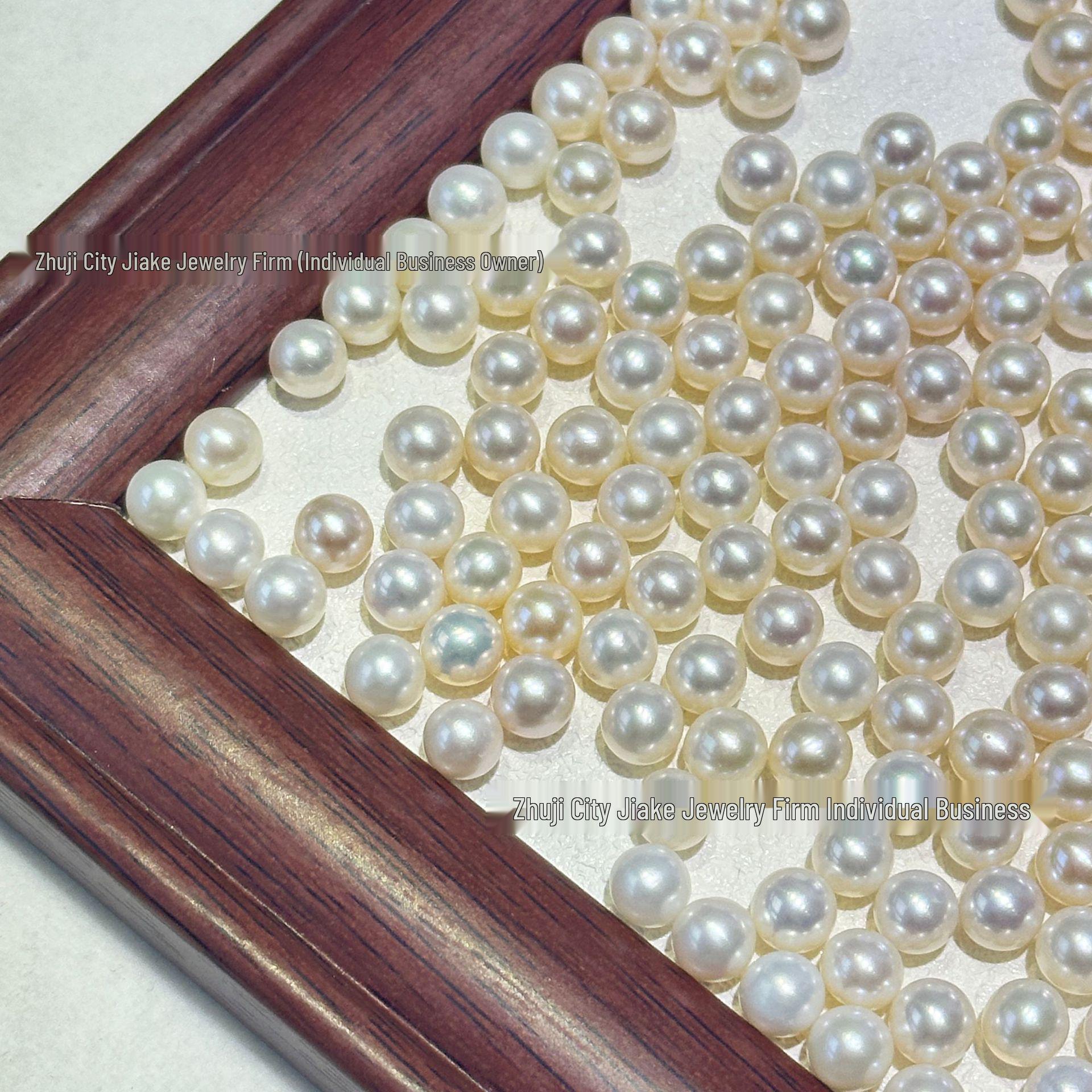 Nucleus-Free Natural Freshwater Pearl Beads (7-7.5mm) for DIY Jewelry Near Perfect Round, Flawless
