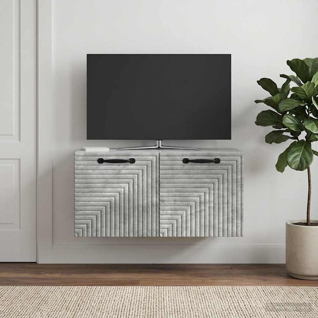 Wall Mounted TV Cabinet Concrete Grey 59.5 x 31 x 30 cm
