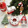 Plane House Donut Lollipop Hanging Ornaments 3D Train Xmas Tree Hanging Decor  New Year