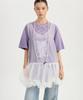 LUCKY CHOUETTE Back Ribbon Volume Sheer Top Blouse (Ivory) Lfsax25100Ivx