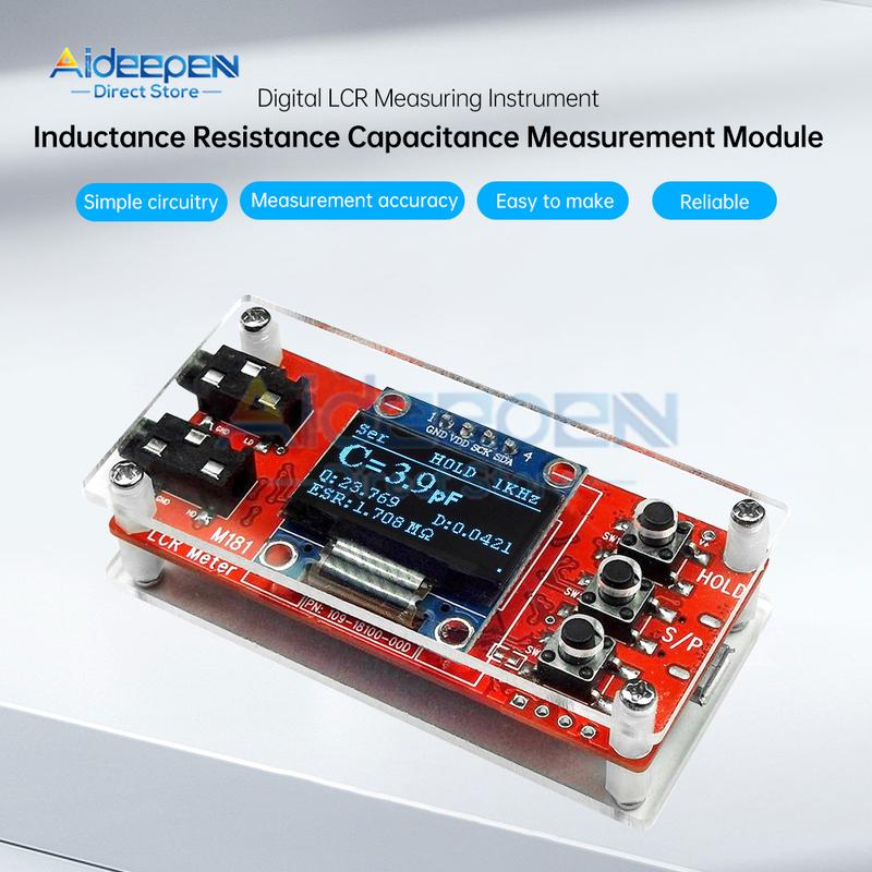 M181 LCR Meter Bridge DIY Kit High Precision Inductance Capacitance Resistance Tester Module 1KHz/100Hz Adjustable Frequency