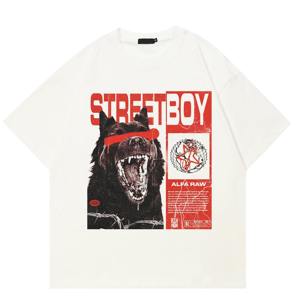 Streetwear T-Shirt QUARTER 24 Dog Graphic