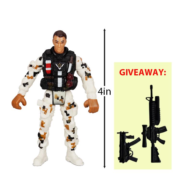 10cm Warrior Elite Force Army Police Military Snow Navy Soldier Action Figure Toy Terrorist SWAT Team Figuras for Children Gift