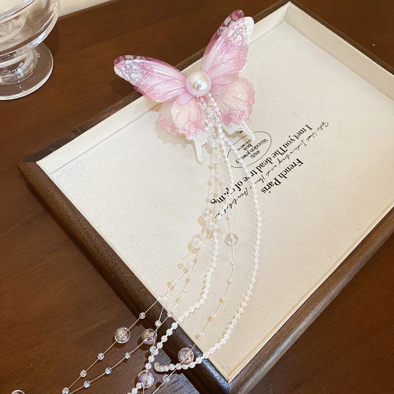 Čínská sponka do vlasů s třásněmi ve tvaru motýla pro ženy - Dynamický vílí dlouhý přívěsek Vlasové doplňky