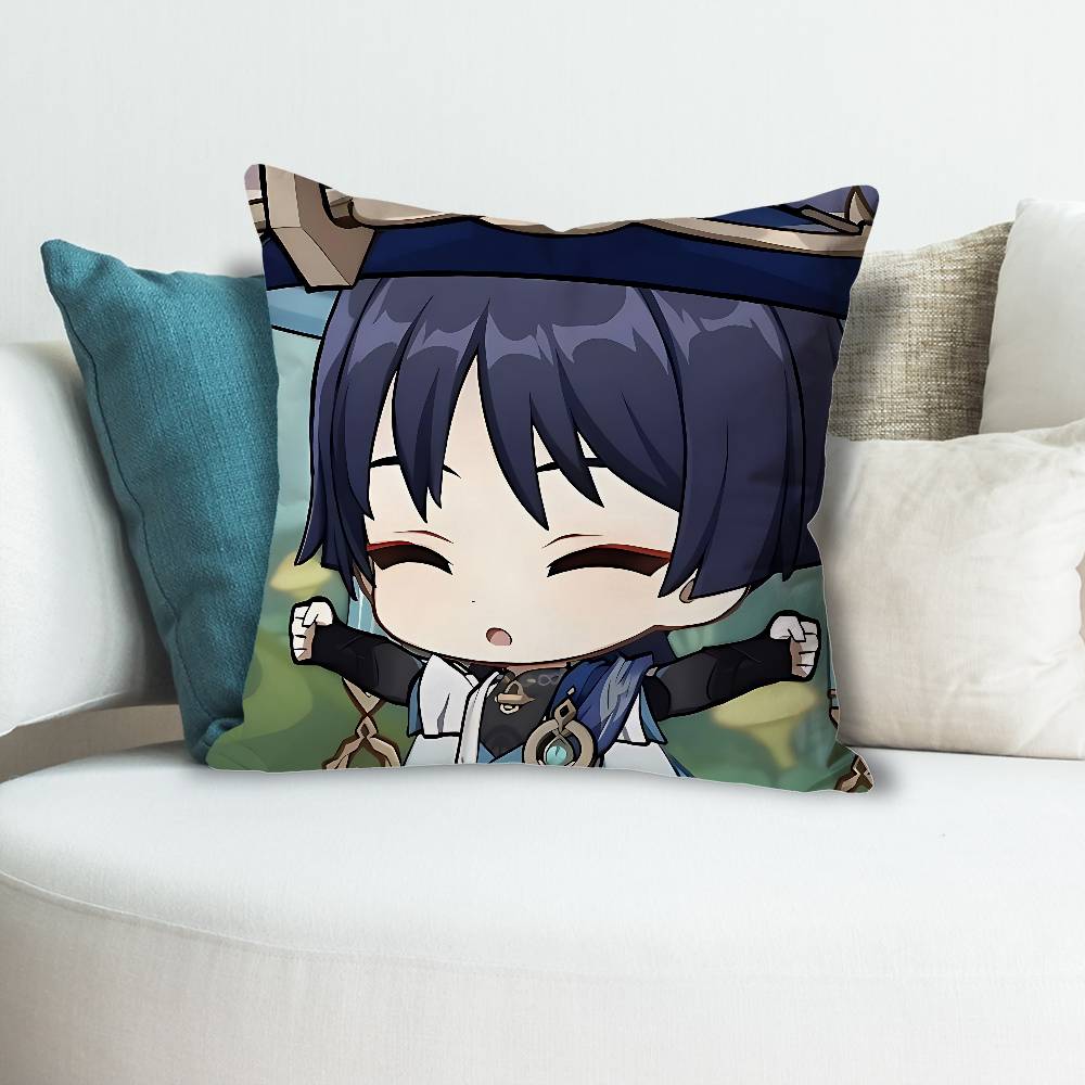 Game GGenshin Impact Wanderer Pillow Cases for Bedroom Living Room Sofa Home Decor Polyester Cushion Cover with Zipper
