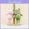 Lovely Smiling Frog Plush Doll Keychain Soft Toy With Long Legs And Colorful Bow