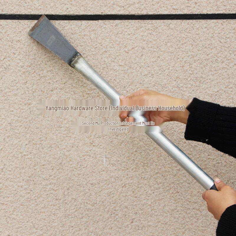Kompakte Manganstahlschaufel: Schmale Klinge, Verlängerter Holzgriff, Scharfer Flachkopf – Ideal für Eis, Schnee, Zement und Wandreinigung.