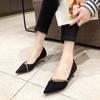 Fashion Normal Leather Casual with Crystals Ladies Footwear Green Thin Heels Women's Shoes Rhinestone Pointed Toe Low Heel Elegant