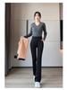 Women's Lambswool Wide-Leg Pants: 2026 Autumn/Winter One-Piece, Plus Velvet, Thick, Warm Mother's Pants