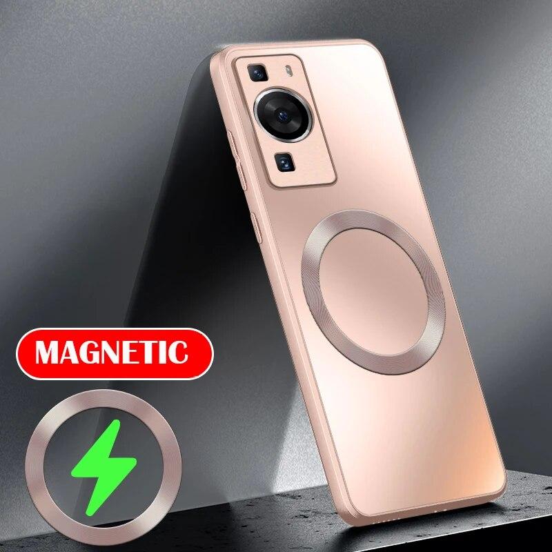 Funda Rígida de Silicona Mate AG para Huawei P60 P50 P40 P30 Pro P40pro Protectora Completa Esmerilada para Teléfono con Carga Inalámbrica Magnética