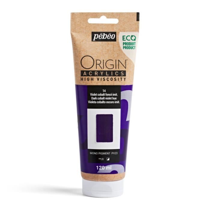 Peinture acrylique - Pébéo - Origin Acrylics - Violet cobalt foncé - 120ml - Haute viscosité