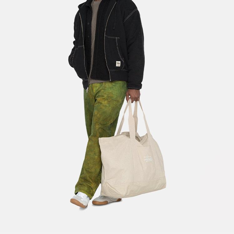 New Stussy Cotton Canvas Tote Bag, Shopping Bag, Canvas Bag, Handbag Extra Large Unisex Ecru 134253-NATL