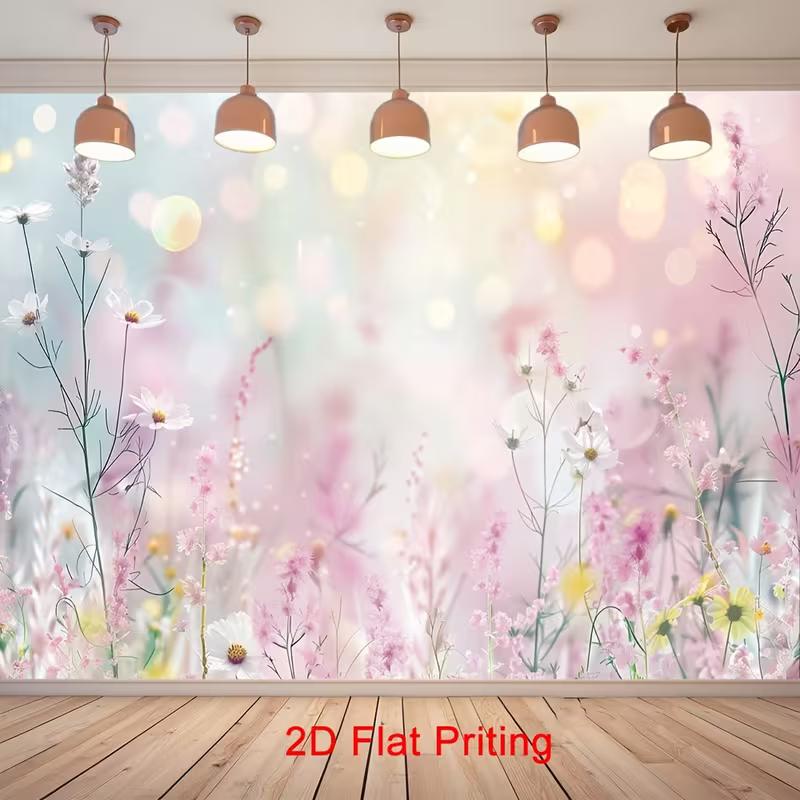 2D Blush Floral Backdrop 2D Flat Print for Weddings, Showers, and Outdoor Events