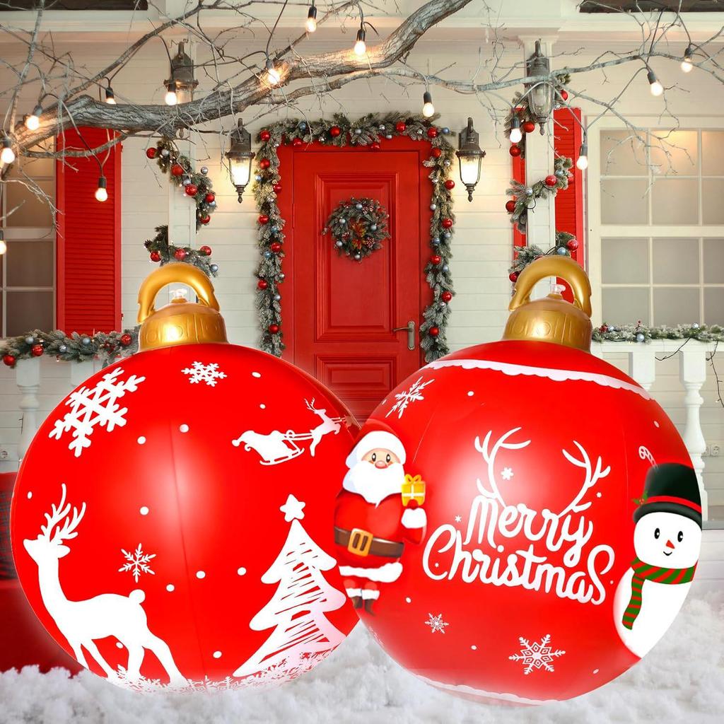 Inflatable PVC Christmas Ball Ornament for Outdoor & Courtyard Decoration