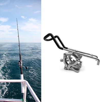 Clamp On Type Rail Mounted Fishing Rod Holder 316 Stainless Steel For Marine Boat Rail Tube Fishing Pole Stand Bracket