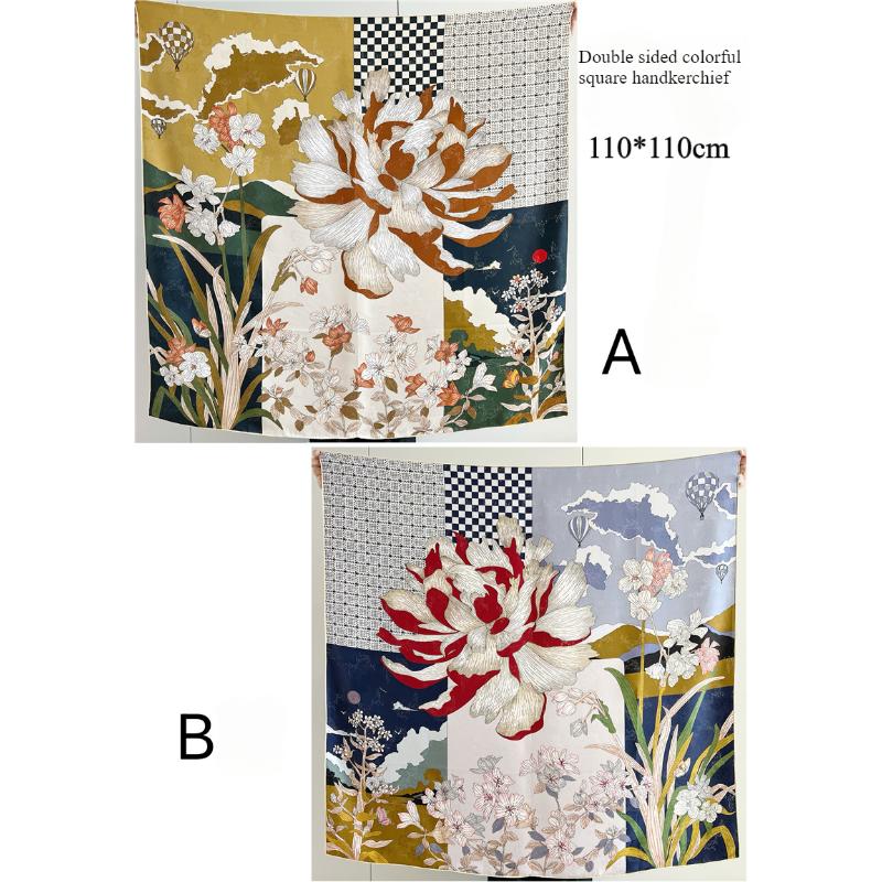 

110*110 см двухсторонний шелковый шарф женский щедрый шарф шелковый шарф шаль 110*110cm