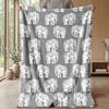 Giraffe, Lion, Elephant on Cloud with Stars Theme blanket Lightweight Warm Flannel Blanket Decorative Throw Blanket for Home Decoration