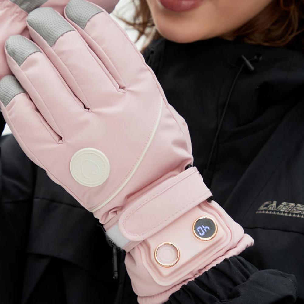 Kids Children Waterproof Heated Ski Gloves 5V Electric Rechargeable Touchscreen Compatible Winter Home Use