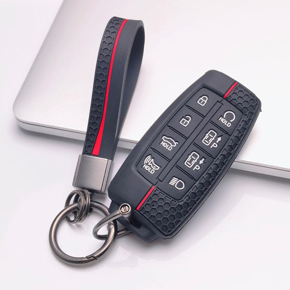 Premium Silicone Car Key Fob Cover For Hyundai I30 K2 K5 For KIA Optima K5 K3 With Keychain Soft Silicone Car Interior Accessories