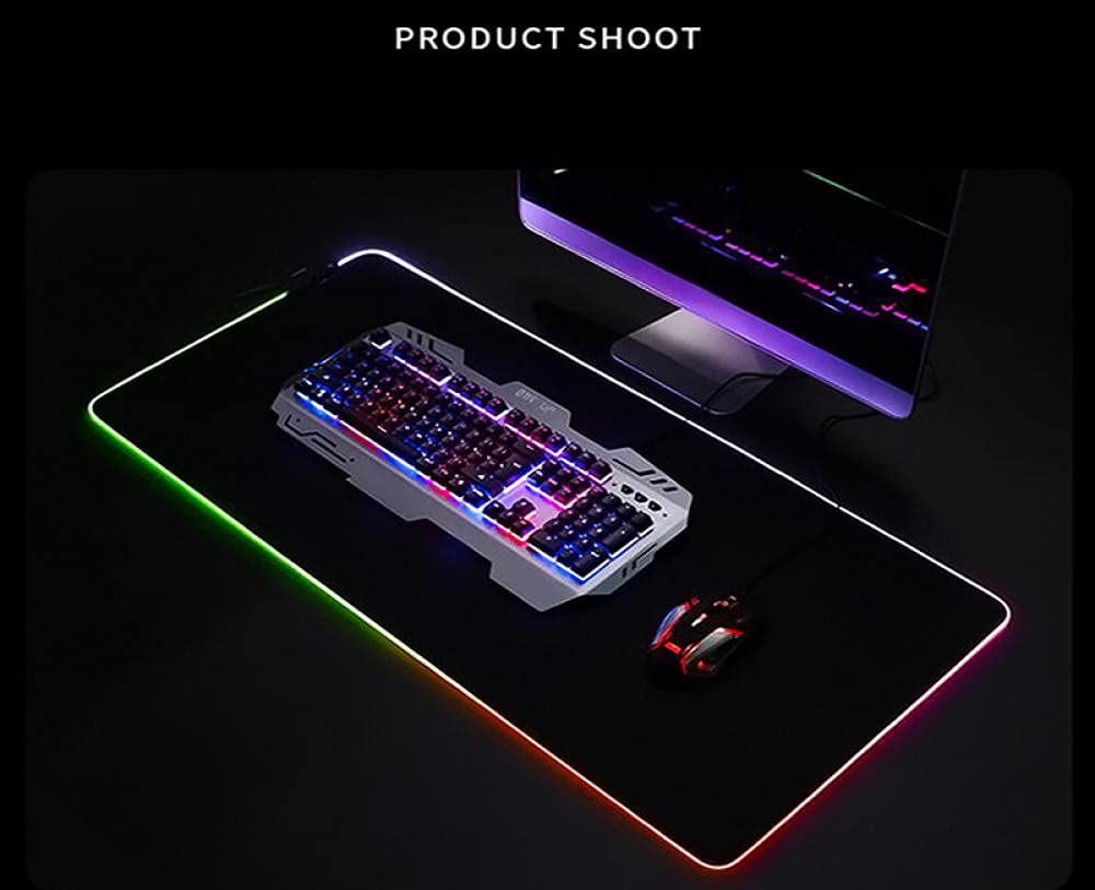 SQTYLJW Gaming Mouse Pad Life In Another Ram Rem Gaming Computer Mouse Pad Anime RGB Large Mouse Mat Rainbow LED Backlit 600x300 MM ReZERO -Starting
