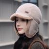 Casual Windproof Winter Hat Thickened Velvet Lining Faux Fur Hat Warm Earflaps Hat For Women