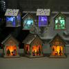 3/5’’ Xmas Desk Decor House Santa/Snowman/Reindeer Tabletop Decor Lovely Christmas Ornament DIY Wooden Puzzle Art Crafts