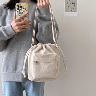 Folded Drawstring Bag Mouth Velvet Shoulder Fashion Niche Messenger Bag Casual Versatile Mobile Phone Bag
