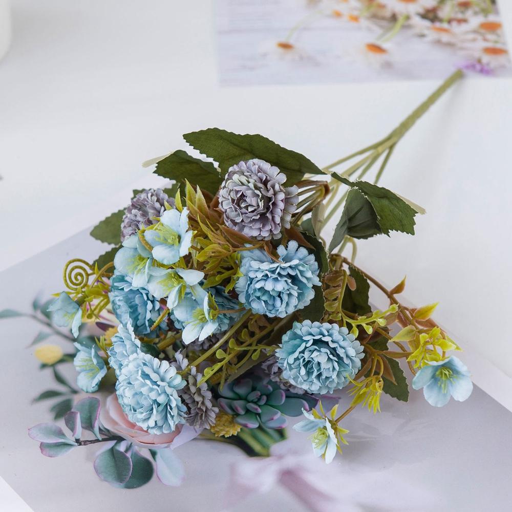 

Букет из искусственных цветов Букет невесты из шелка в стиле ретро Искусственные цветы Украшения для дома Аксессуары для вечеринки Свадьба Невеста Искусственные растения