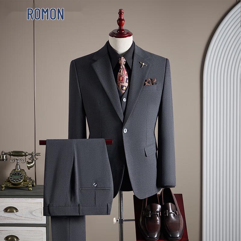 Romon Men's 3-Piece Slim Fit Business Suit Set