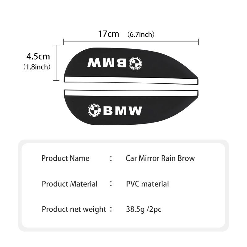 AABY1 2PCS Car Rearview Mirror Sticker Rain Eyebrow Protector Cover For BMW M Performance E36 E46 E60 E90 E91 E92 E93 F30 F20