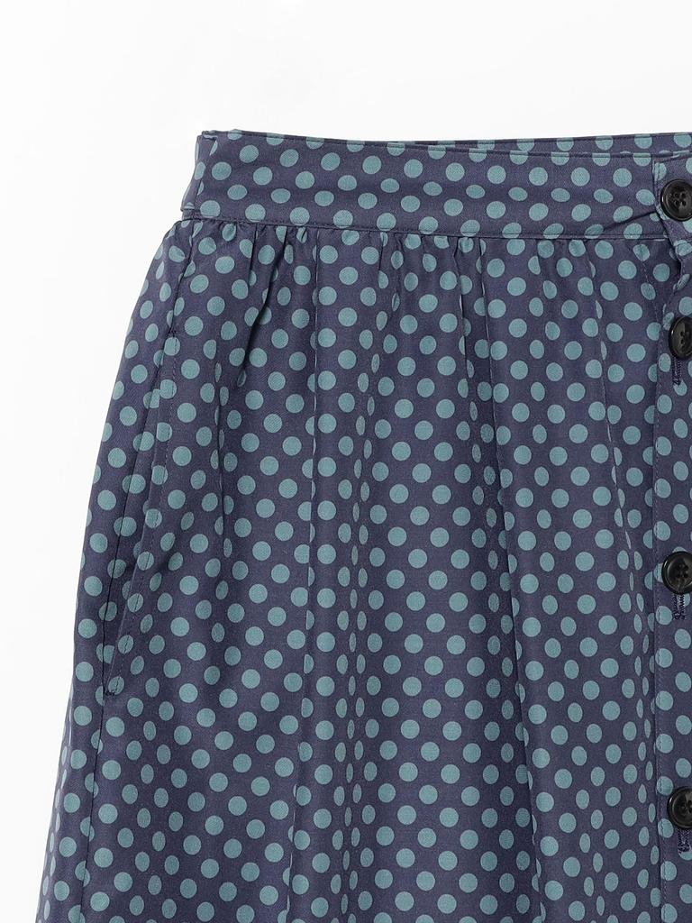 Beams Boy Women's Dotted Front Open Skirt, Navy, One Size, 13270128803