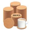 Cork Coaster Non-Slip Heat-Resistant Absorbent Reusable Home Table Decor Blank Coaster Brown 200PCS