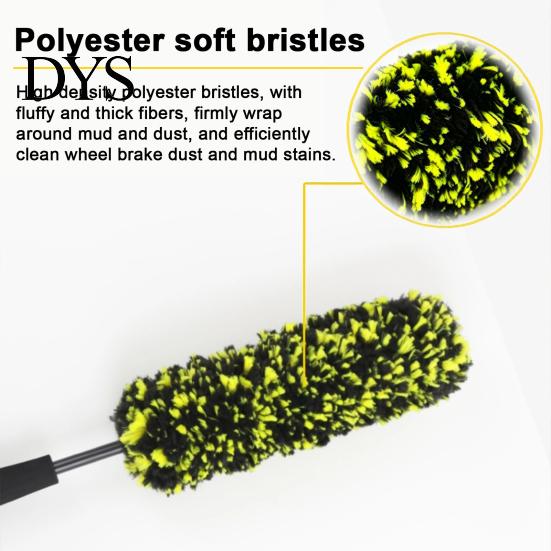 Car Detailing Accessories 1/2/3Pcs Microfiber Wheel Barrel Brush, No Scratch Cleaner with Rim Ergonomic Handle, Tire Cleaning Tool for Dust Remover