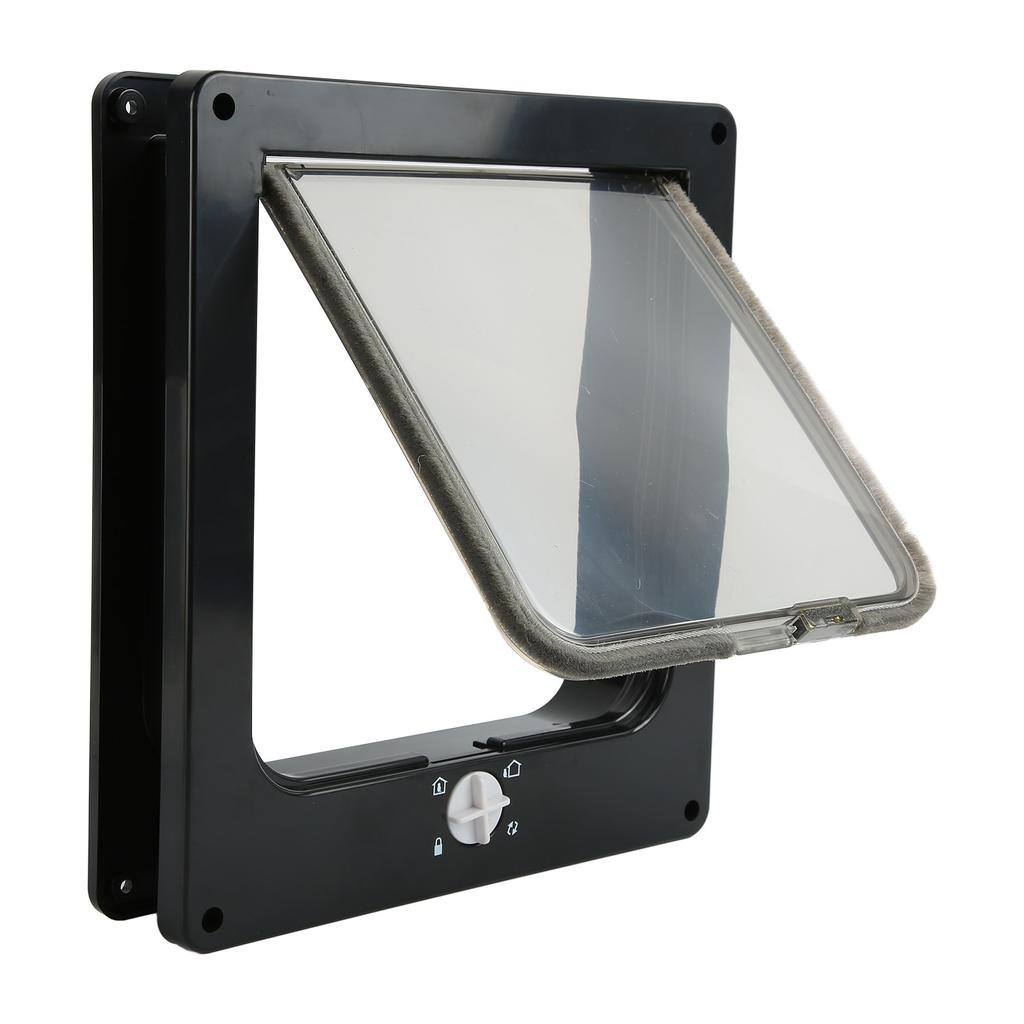 Pet Door Wearproof Automatic Window Closure Function Cat Interior Door for All Standard Interior Doors Black XL