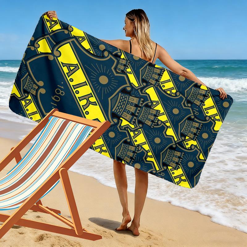 AIK Football Print Beach Towel, Large Soft Quick Dry Towel for Beach Camping Swimming